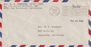 1951,Korean War:Navy 12867, 1st Marine Div., FMF (Korea) to Oceanside,CA (N6886)