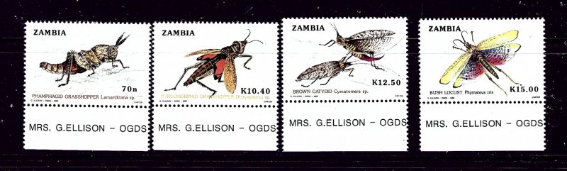 Zambia 478-81 MNH 1989 Grasshoppers