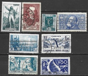 COLLECTION LOT 7548 FRANCE 8 MH/USED STAMPS 1936+ CV+$21