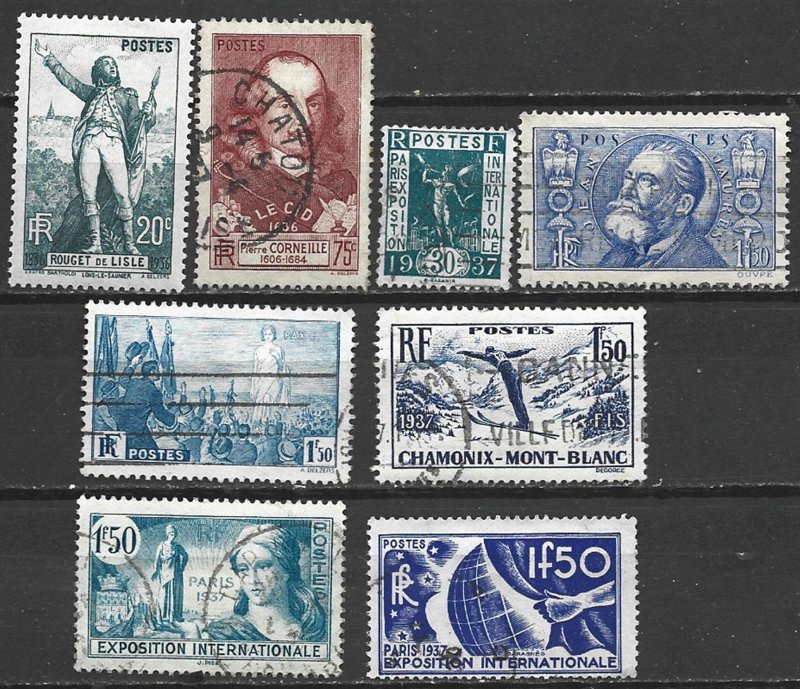 COLLECTION LOT 7548 FRANCE 8 MH/USED STAMPS 1936+ CV+$21