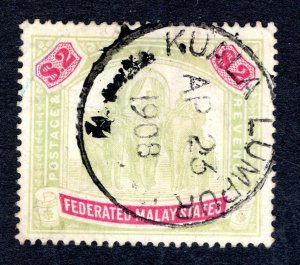 Federation of Malaya SC #35  VF, Used, SON cancel, Wmk. 3,CV $140.00 ... 3700027