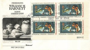 1386 6c WILLIAM M. HARNETT - Plate block of 4