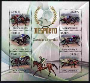 Mozambique 2010 Sport - Horse Racing large perf sheetlet ...