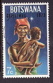 Botswana-Sc#104- id7-used 7c African mother  & child-Christmas-1973-