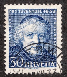 1933 Switzerland 30 Helvetia - Sc #B68 Semi-postal - Jean Baptiste Gerard Cv$8.5