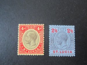 St Lucia 1913 Sc 73-74 set MNH/MLH