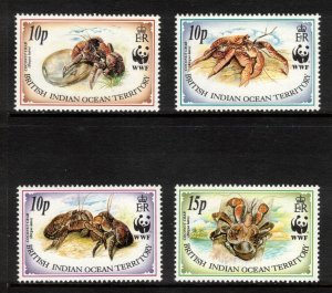 BIOT 1993 Coconut Crab/ WWF; Scott 132-35, SG 132-35; MNH