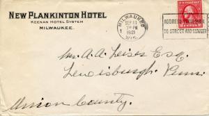 2-Cent Washington On 1921 Ad Cover for the New Plankinton Hotel in Milwaukee, WI