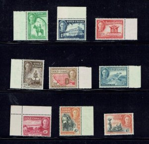 Gold Coast: 1948 King George VI  definitive,  short set to 1/-   MNH