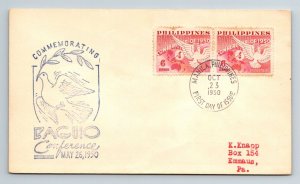 1950 Philippines FDC - Baguio Conference  - Typed Address - Pair - F5552