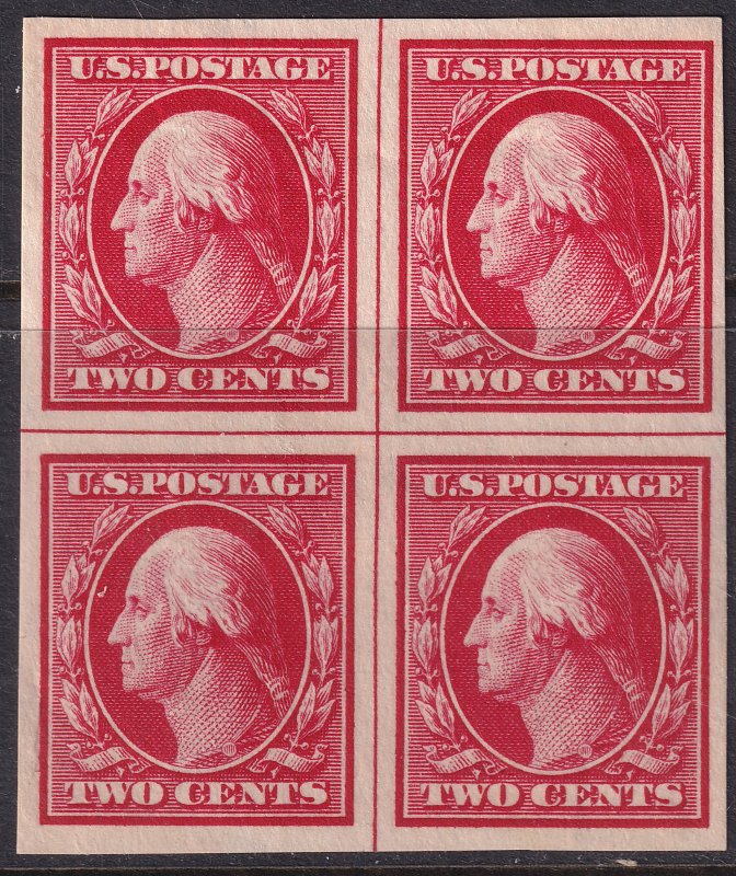 #344 Mint OG, VF, Centerline block of 4 (CV $37.50) (CV $5.5 - ID29516) - Jos...