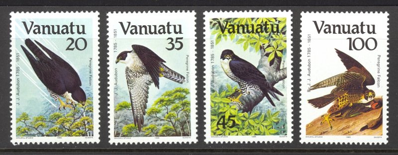 Vanuatu Sc# 388-391 MH 1985 20v-100v Peregrine Falcons