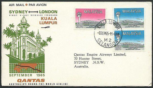 MALAYA 1965 Qantas first flight cover Kuala Lumpur to Sydney..............39073