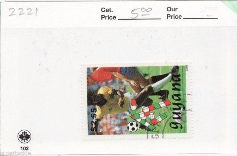 1989 Guyana Sc# 2221 Θ used football - soccer postage stamp