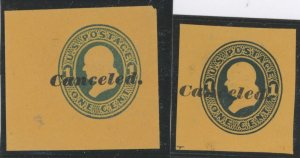 US U116/U116a Cancelled Overprint Variety.