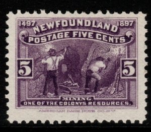 NEWFOUNDLAND SG70 1897 5c VIOLET MTD MINT