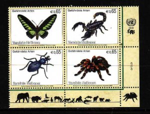 United Nations Vienna-Sc #441a-unused NH block-Endangered Species-Butterfly-Ins