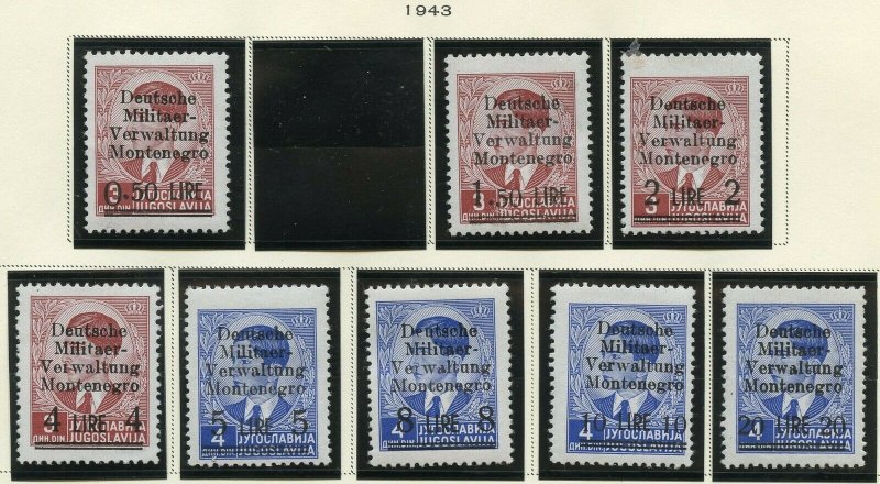 GERMAN OCCUPATION OF MONTENEGRO  MINT HINGED  STAMPS AS SHOWN