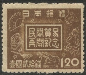 JAPAN  1949 Sc 382 MH  1,20y  Foreign Trade issue, F-VF, Sakura C106 / 400y