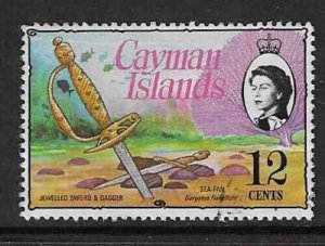 CAYMAN ISLANDS SG353 1974 12c JEWELIED SORD AND DAGGER USED