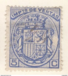 Sp010 1854 Spain Kingdom Coat Of Arms Impto De Ventas 1St Used,Mlh