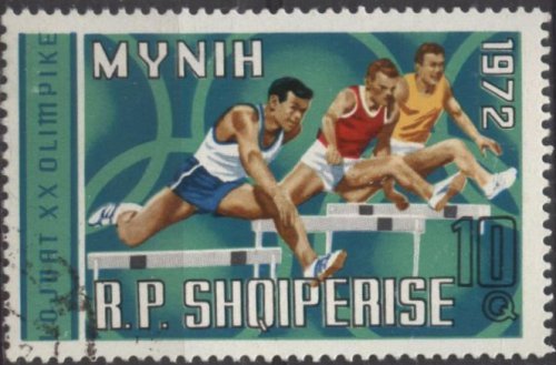Albania 1375 (used cto) 10q Munich Olympics, hurdles (1971)
