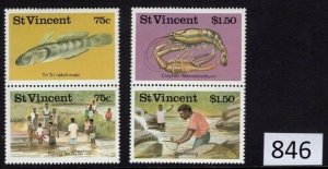 $1 World MNH Stamps (0846),St. Vincent Scott 984-987, Fresh Water Fish, set of 4