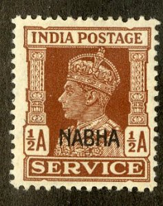 RK36213 INDIA-NABHA STATE O141 MH BIN $1.00