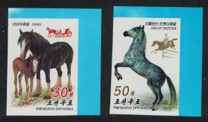 Korea Horses 2v Imperf Corners 2013 MNH SG#N5251-N5252