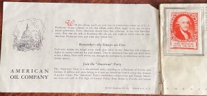 AMOCO 1936 “Stamp Album US Presidents” thru FDR Few missing NOT REAL STAMPS AB