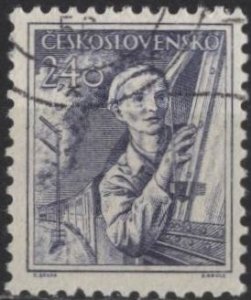 Czechoslovakia 656 (used) 2.40 engineer, vio blue (1954)