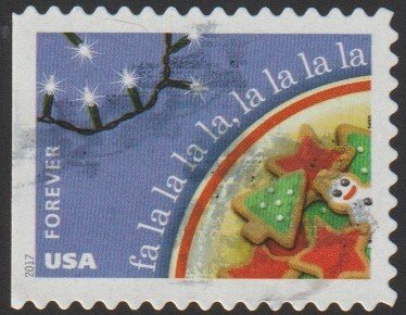 SC# 5247 - (49c) - Christmas Carols: Deck the Halls - used single off paper