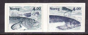 Norway-Sc#1215-6- id9-unused NH set-Fish-Cod-Self-adhesives-1999-
