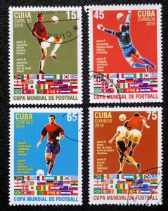 CUBA Sc# 5086-5088  WORLD CUP OF SOCCER football CPL SET of 4  2010  used / cto