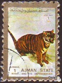 Ajman State 1973 Mi 2848A 1Rl Tiger CTO