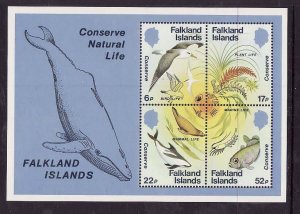 Falkland Is.-Sc#415a- id9-unused NH sheet-Wildlife-Birds-1984-