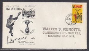 Canada Scott 483 Rose Craft FDC - Lacrosse