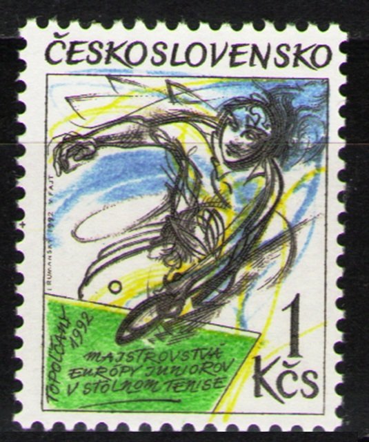 1992 Czechoslovakia 3121 Sport - Table tennis