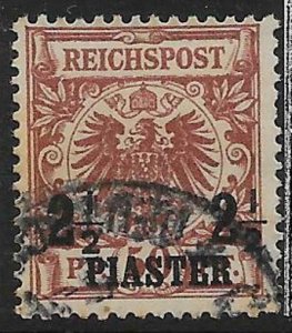 GERMAN P.O.'S IN TURKISH EMPIRE SG15 1889 2pi ON 50pf LAKE-BROWN USED