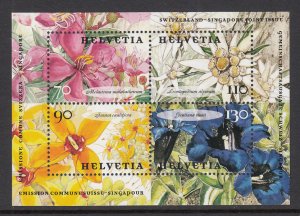 Switzerland 1107 Flowers Souvenir Sheet MNH VF