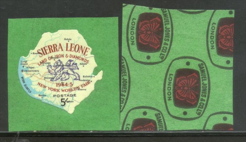 Sierra Leone 1964 5sh Worlds Fair Map Odd Shaped Self Adhesive Sc 263 MNH # 3866