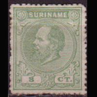 SURINAM 1873 - Scott# 4 King 3c Used