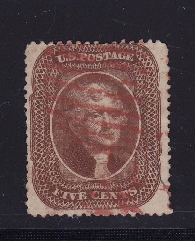 30A F-VF used used light Red cancel with nice color cv $ 365  ! see pic !