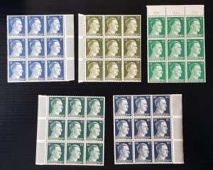 GERMANY THIRD 3RD REICH ORIGINAL WW2 1941 HITLER HEAD 5 HIGH VALUE 9 BLOCKS MNH