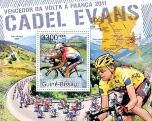 GUINE BISSAU 2011 SHEET CADEL EVANS TOUR DE FRANCE CYCLING SPORTS