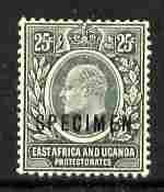 Kenya, Uganda & Tanganyika 1907-08 KE7 25c MCA overprinte...