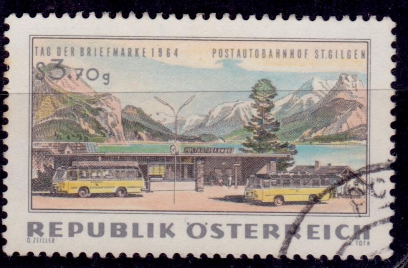 Austria, 1964, Stamp Day, Post Bus Terminal, 3.70sh, sc#B314, used