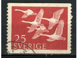 Sweden 1956 - scott 492 used - 25 o, Whooper Swans 