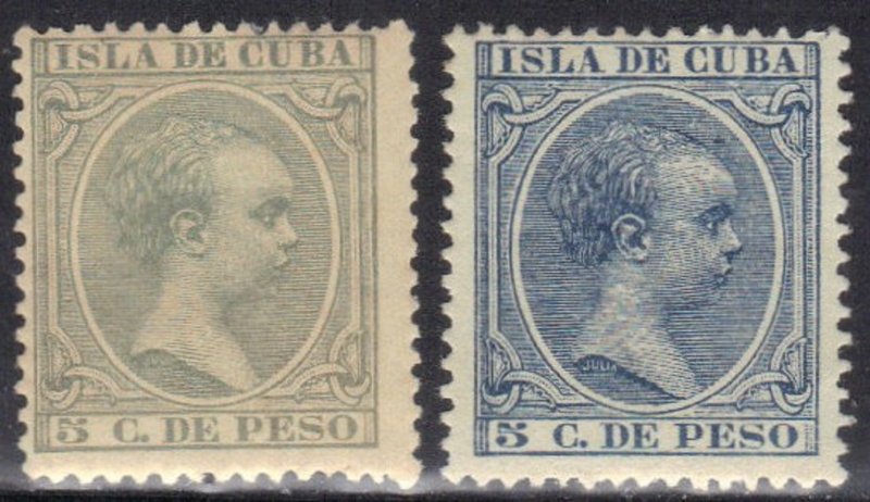 CUBA SCOTT# 144+146 **MH** 1890-96   5c    SEE SCAN