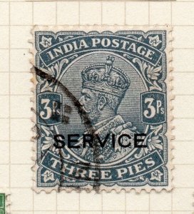 India 1920s Early Issue Fine Used 3p. Service Optd 272915